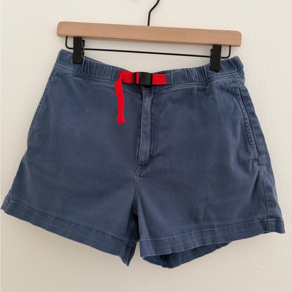 Topo Designs Women’s Shorts Blue Red Belt Organic Cotton - Size M